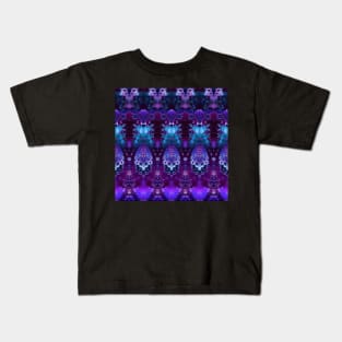 Elegant Blue and Purple Fractal Lace Kids T-Shirt